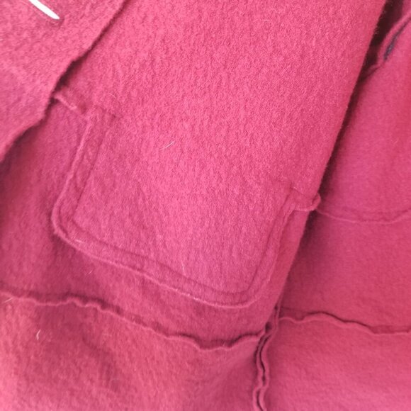 Elemente Clemente 100% Italian Boiled Wool Red Cardigan Sweater Coat Size 8 - Picture 10 of 12